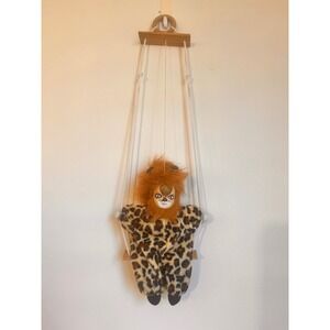 Vintage Style Lion Hanging Swing Doll Leopard Puppet Cat Clown Marionette